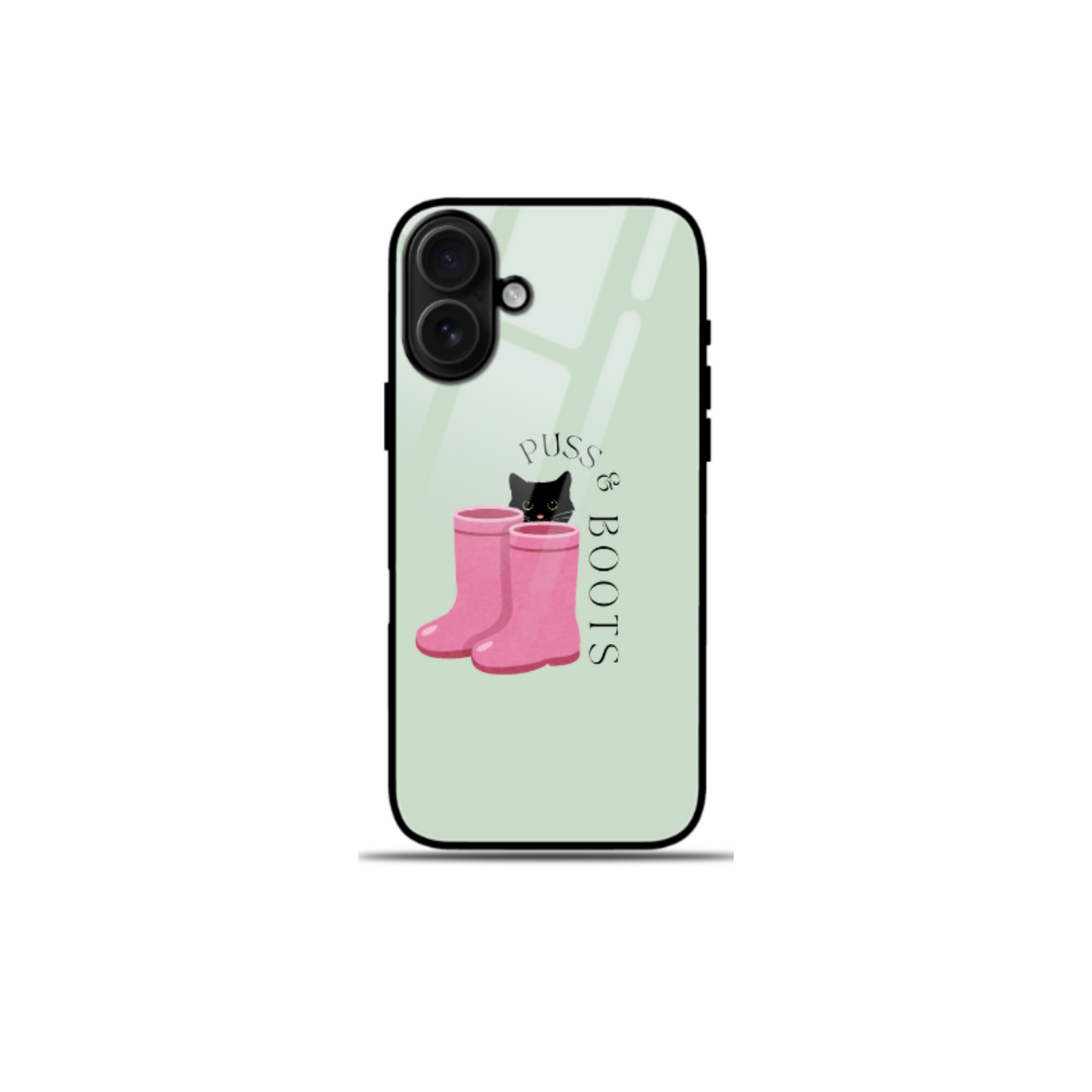 iPhone Glass Case - Puss & Boots