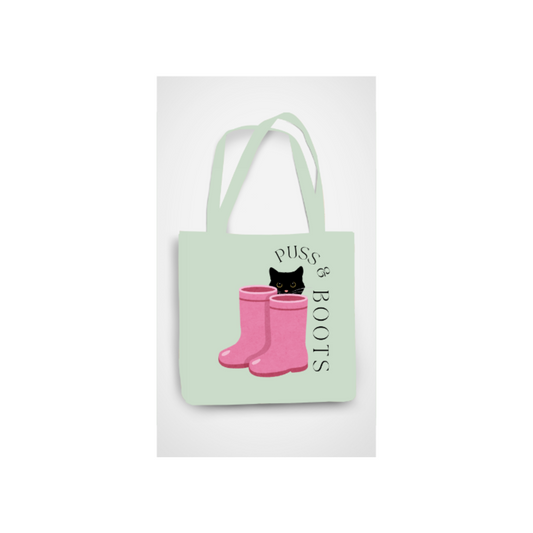 Tote Bag Zipper - Puss & Boots