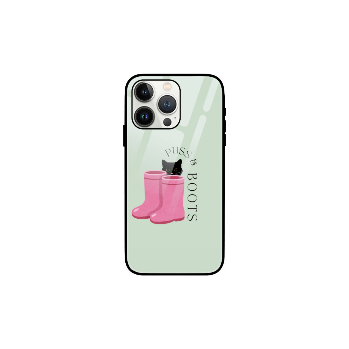 iPhone Glass Case - Puss & Boots