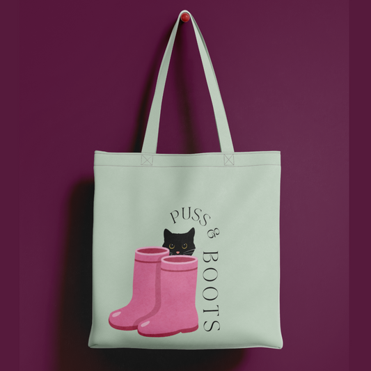 Tote Bag Zipper - Puss & Boots